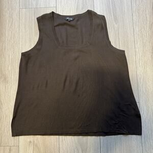 Misook Brown Sleeveless Classic Tank Top Women's XL Stretch